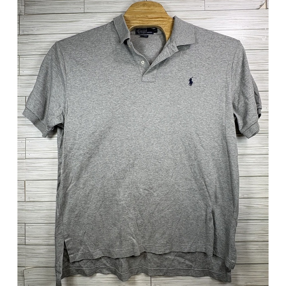 Ralph Lauren Men's Short Sleeve Button Polo Shirt Size XL Soft Cotton Grey‎ Golf